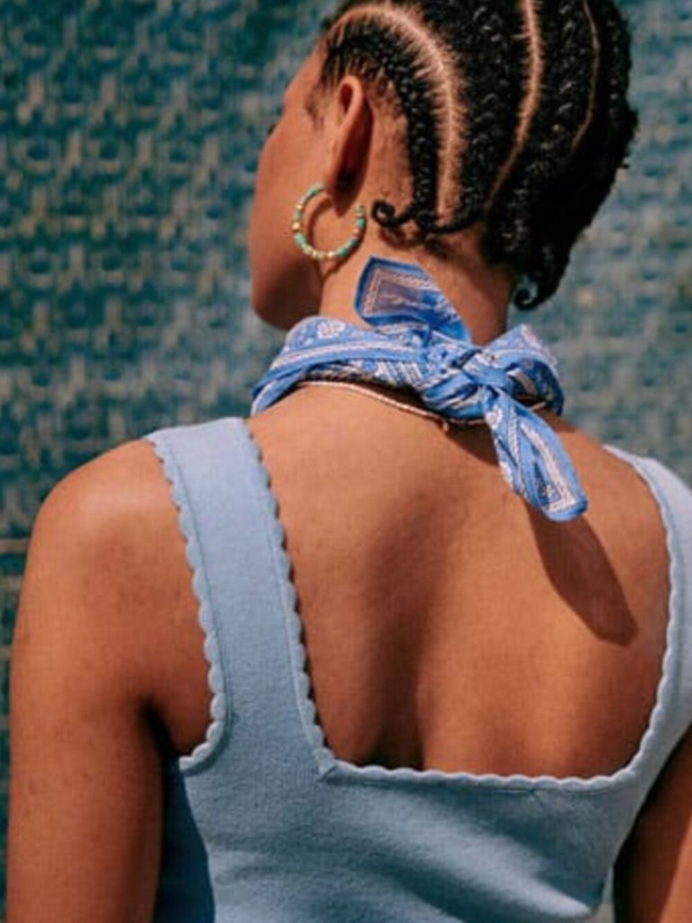 Sezane Luna Tank Top Light Blue XS